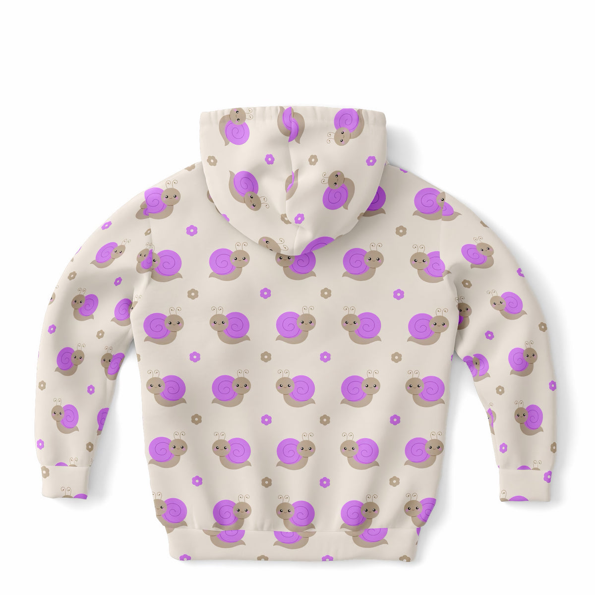 Girls Purple Snail Hoodie – Ultra Comfy & Stretchy, Cozy Fleece or Lightweight Sports Fabric, Double-Layer Hood & Kangaroo Pocket