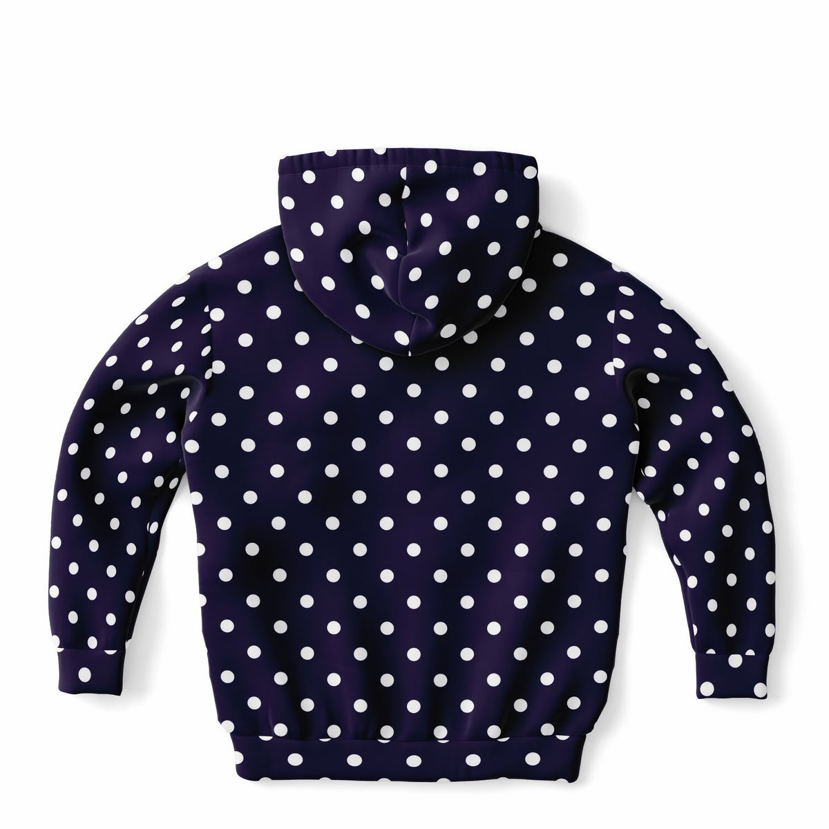 Girls Dark Purple Polka Dot Hoodie – Ultra Comfy & Stretchy, Cozy Fleece or Lightweight Sports Fabric, Double-Layer Hood & Kangaroo Pocket