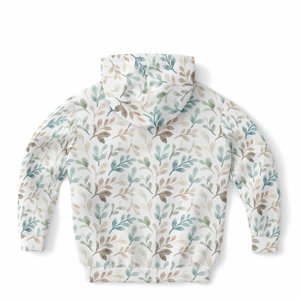 Girls Watercolor Botanical Hoodie – Ultra Comfy & Stretchy, Cozy Fleece or Lightweight Sports Fabric, Double-Layer Hood & Kangaroo Pocket
