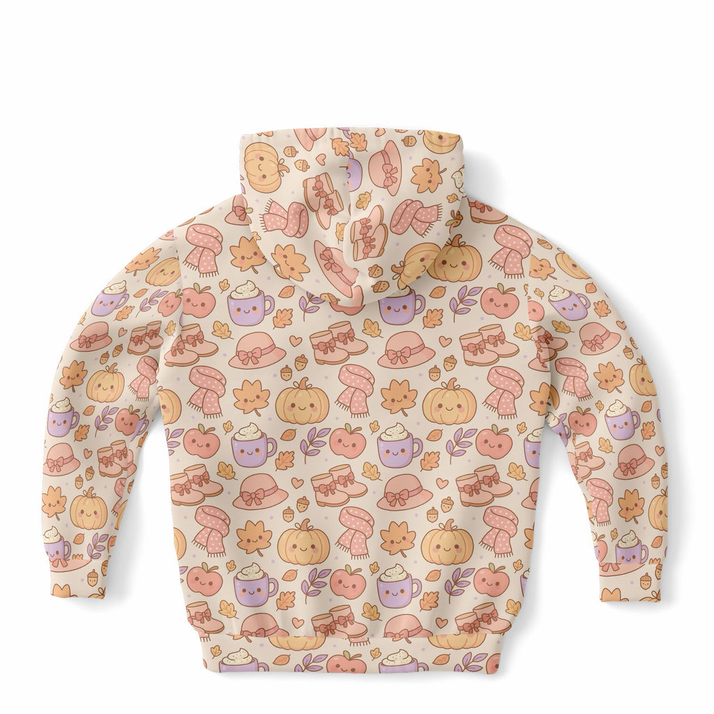 Girls Kawaii Fall Hoodie – Ultra Comfy & Stretchy, Cozy Fleece or Lightweight Sports Fabric, Double-Layer Hood & Kangaroo Pocket