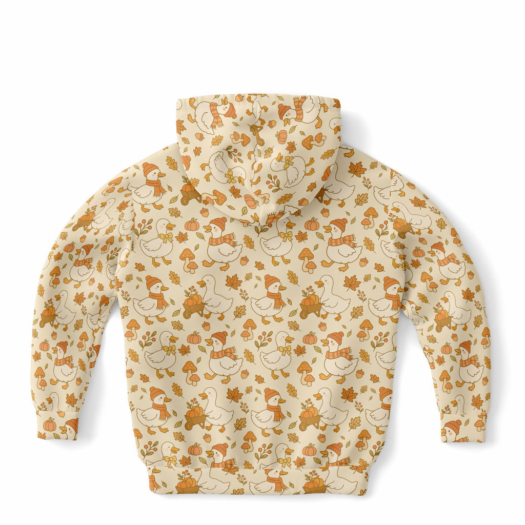 Kids Autumn Goose Hoodie – Ultra Comfy & Stretchy, Cozy Fleece or Lightweight Sports Fabric, Double-Layer Hood & Kangaroo Pocket