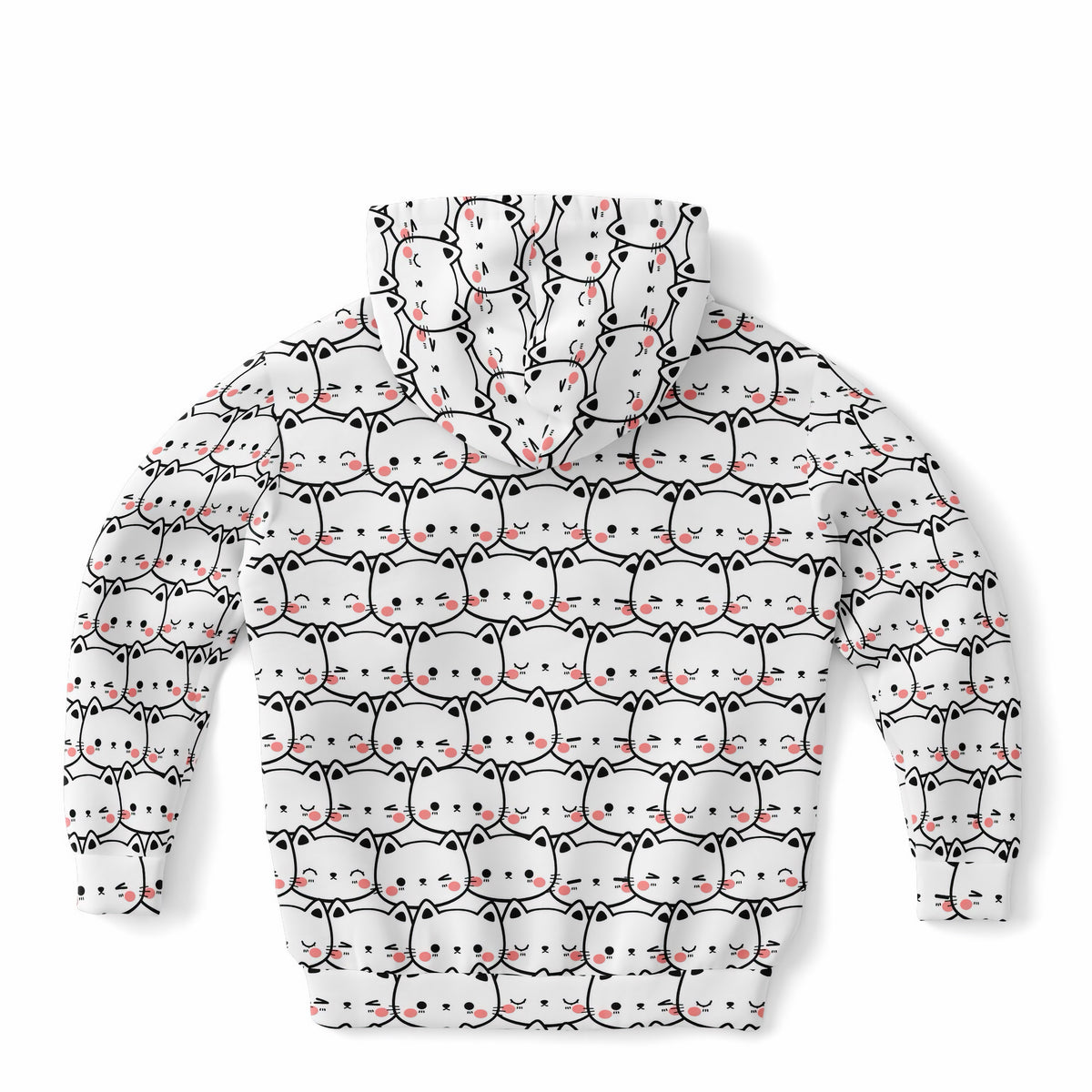 Girls Cat Print Hoodie – Ultra Comfy & Stretchy, Cozy Fleece or Lightweight Sports Fabric, Double-Layer Hood & Kangaroo Pocket