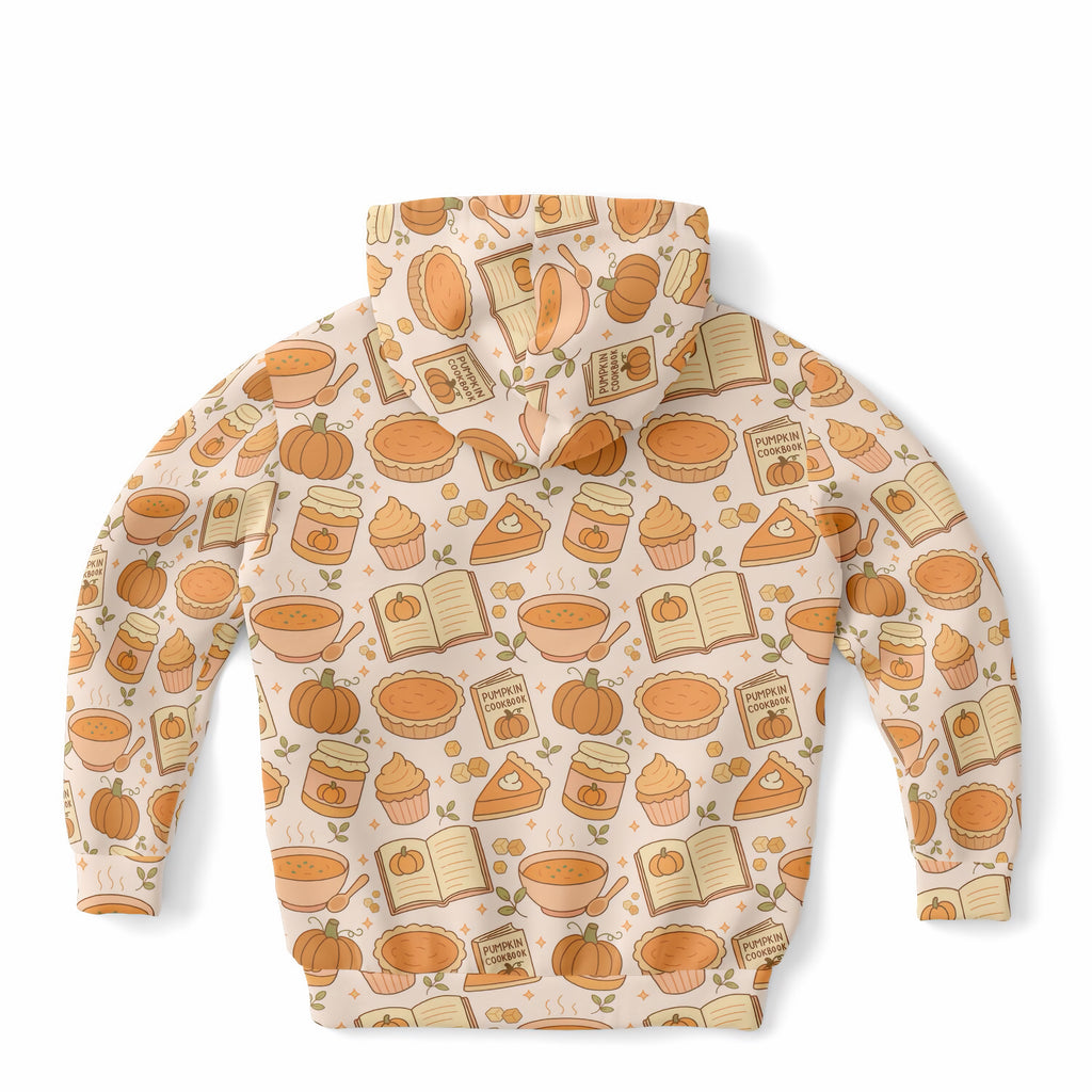 Kids Pumpkin Pie Themed Hoodie – Ultra Comfy & Stretchy, Cozy Fleece or Lightweight Sports Fabric, Double-Layer Hood & Kangaroo Pocket