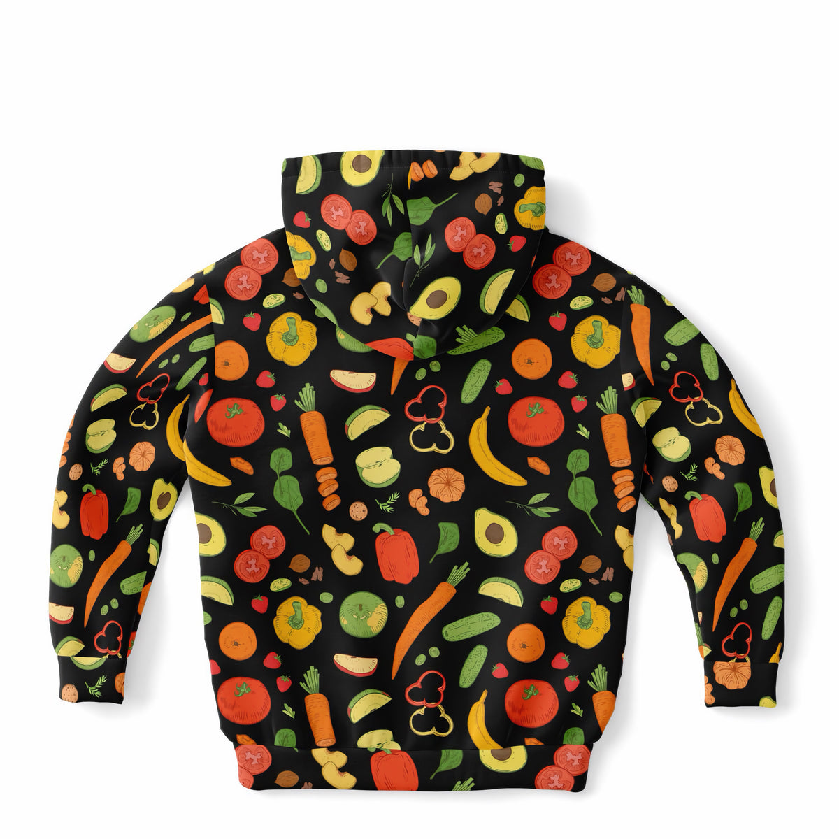 Kids Fruits & Vegetables Hoodie – Ultra Comfy & Stretchy, Cozy Fleece or Lightweight Sports Fabric, Double-Layer Hood & Kangaroo Pocket