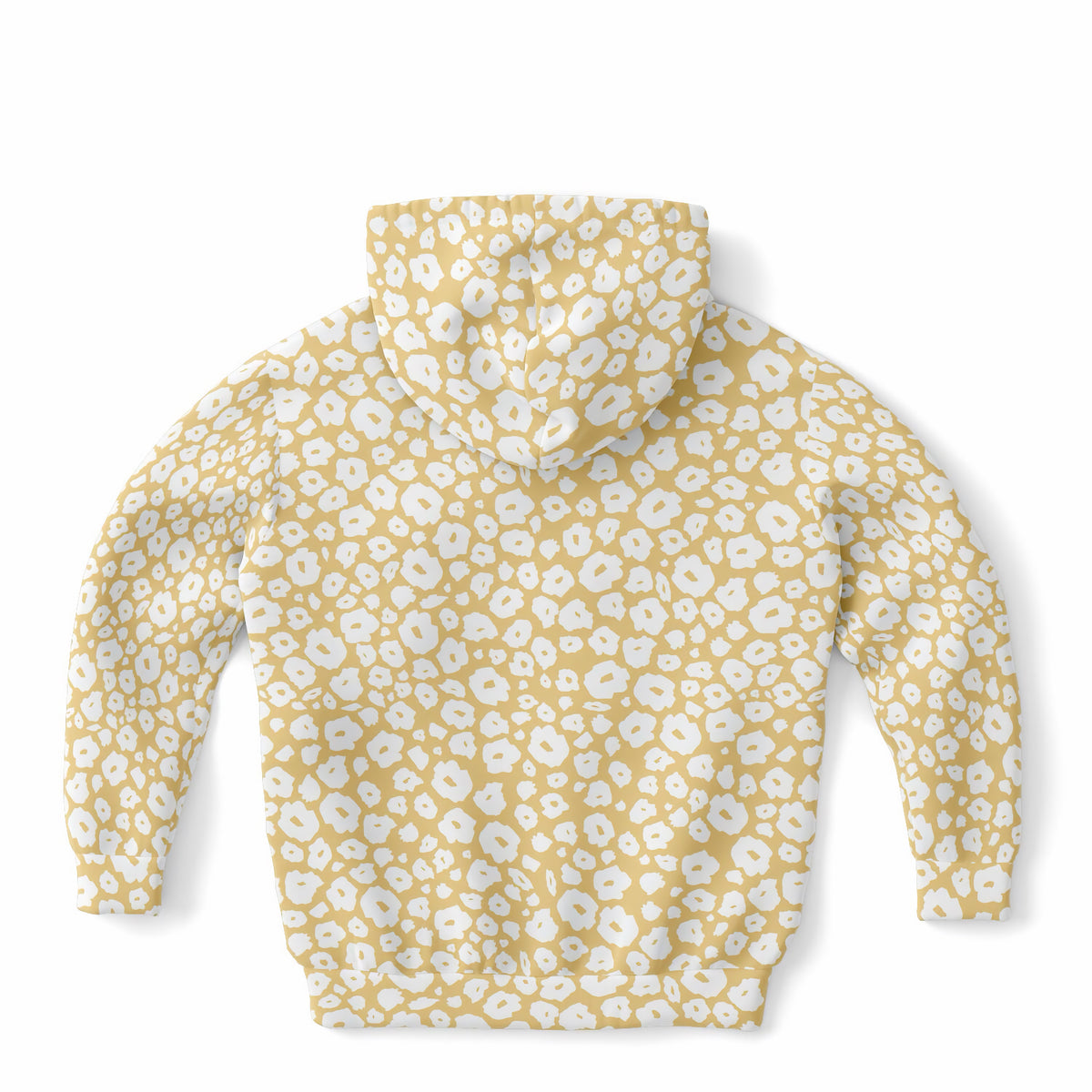Kids Light Yellow Leopard Hoodie – Ultra Comfy & Stretchy, Cozy Fleece or Lightweight Sports Fabric, Double-Layer Hood & Kangaroo Pocket