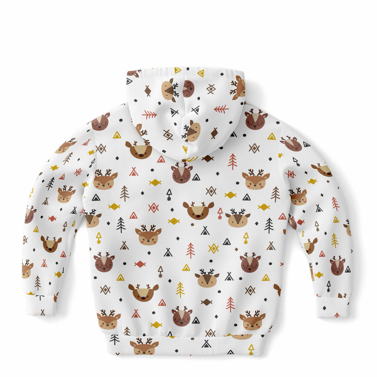 Kids Woodland Reindeer Hoodie – Ultra Comfy & Stretchy, Cozy Fleece or Lightweight Sports Fabric, Double-Layer Hood & Kangaroo Pocket