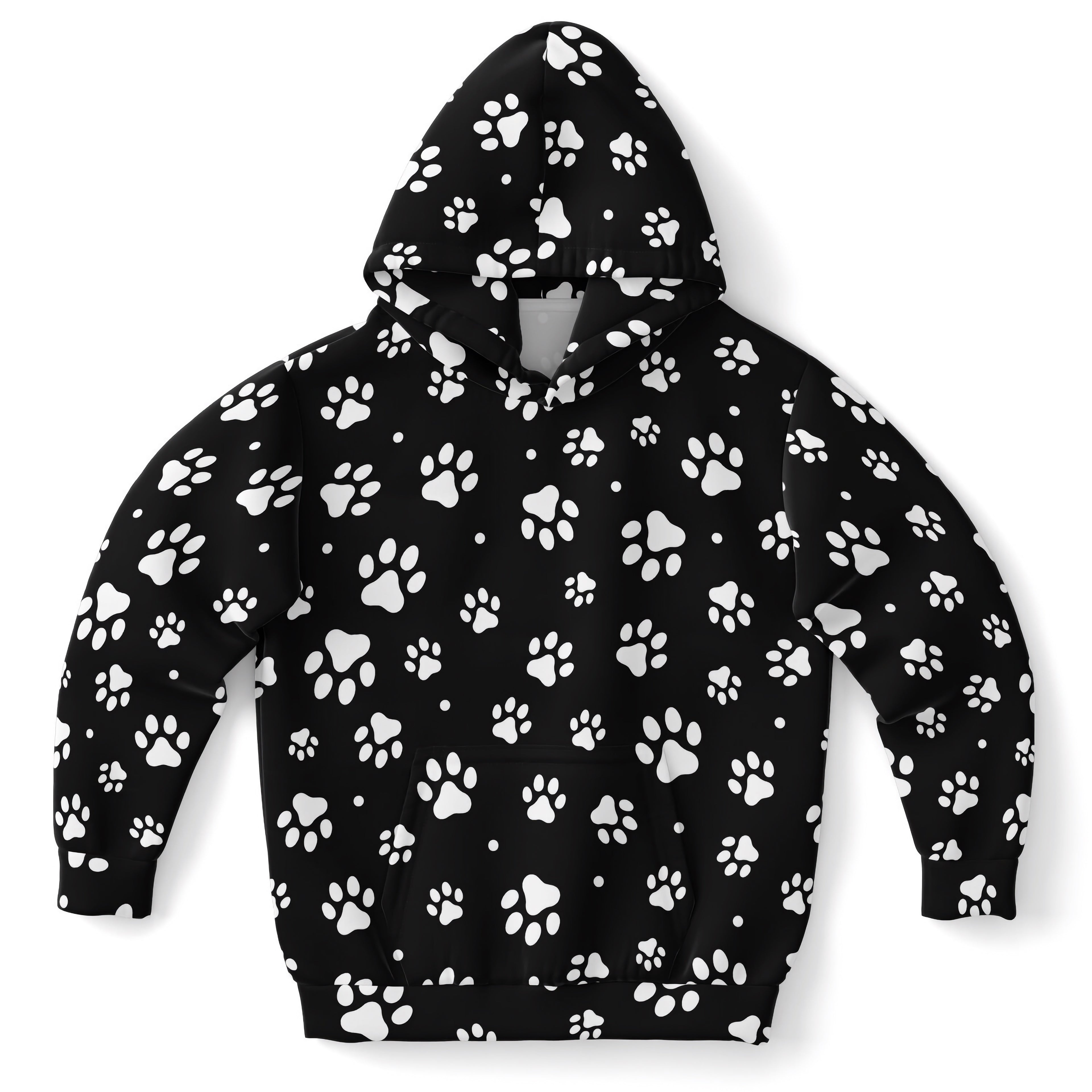 Kids Paw Print Hoodie – Cozy Cotton Fleece or Lightweight Sports Fabric