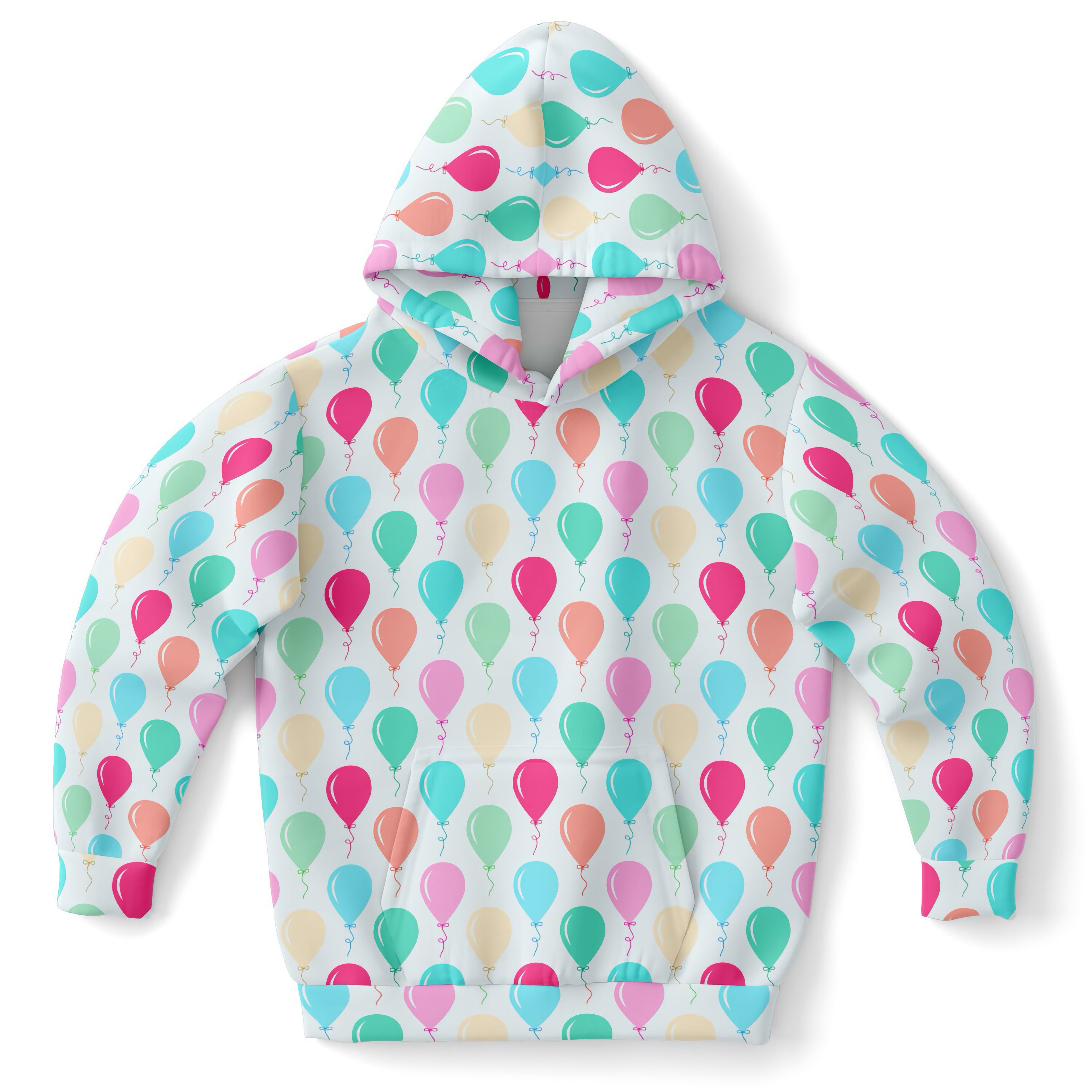 Kids Birthday Balloons Hoodie – Cozy Cotton Fleece or Lightweight Sports Fabric