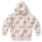 Girls Pink Axolotl Hoodie – Cozy Cotton Fleece or Lightweight Sports Fabric