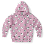 Girls Pink Pug Hoodie – Cozy Cotton Fleece or Lightweight Sports Fabric