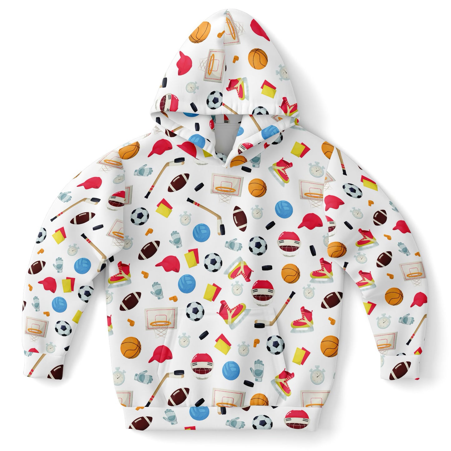 Kids Sports Themed Hoodie – Cozy Cotton Fleece or Lightweight Sports Fabric