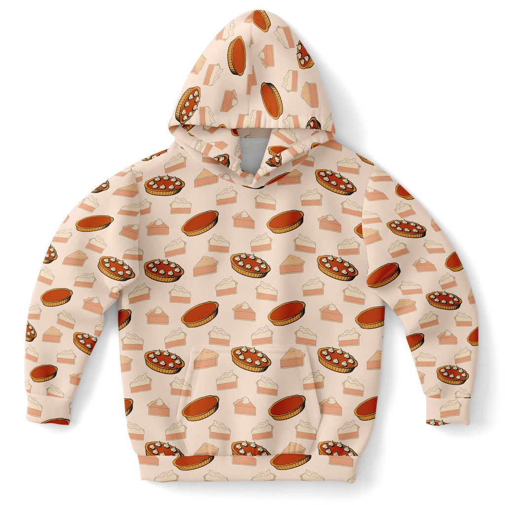 Kids Pumpkin Pie Thanksgiving Hoodie – Cozy Cotton Fleece or Lightweight Sports Fabric
