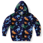 Kids Space Dinosaur Hoodie – Cozy Cotton Fleece or Lightweight Sports Fabric