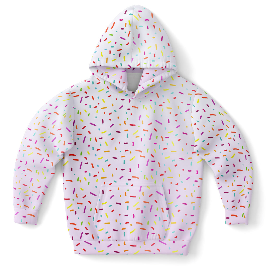 Girls Colorful Sprinkles Hoodie – Cozy Cotton Fleece or Lightweight Sports Fabric