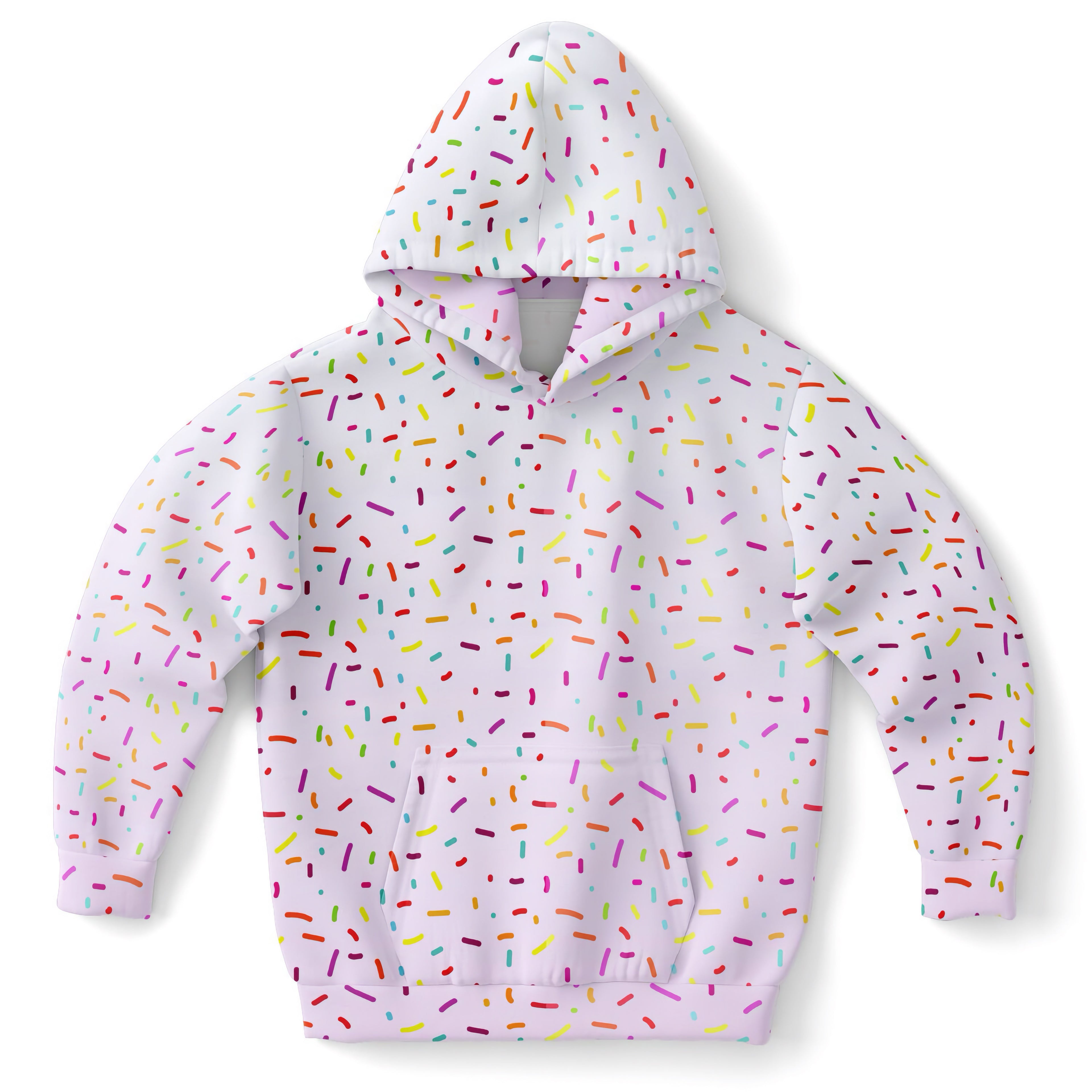Girls Colorful Sprinkles Hoodie – Cozy Cotton Fleece or Lightweight Sports Fabric