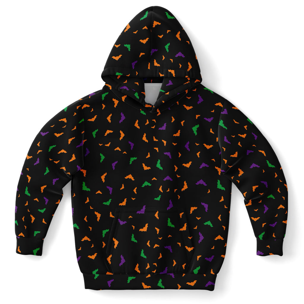 Kids Halloween Bat Hoodie – Cozy Cotton Fleece or Lightweight Sports Fabric