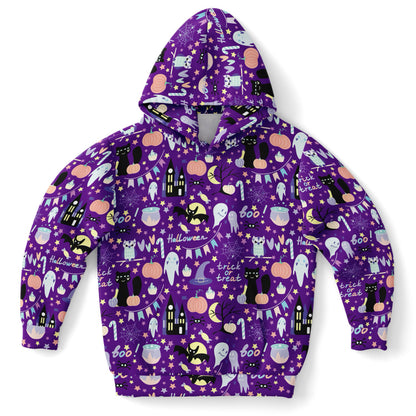 Kids Spooky Halloween Hoodie – Cozy Cotton Fleece or Lightweight Sports Fabric