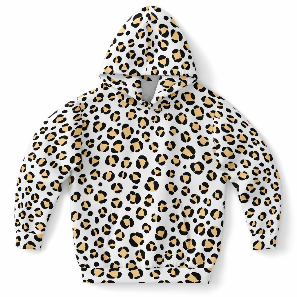 Girls Yellow Leopard Print Hoodie – Ultra Comfy & Stretchy, Cozy Fleece or Lightweight Sports Fabric, Double-Layer Hood & Kangaroo Pocket