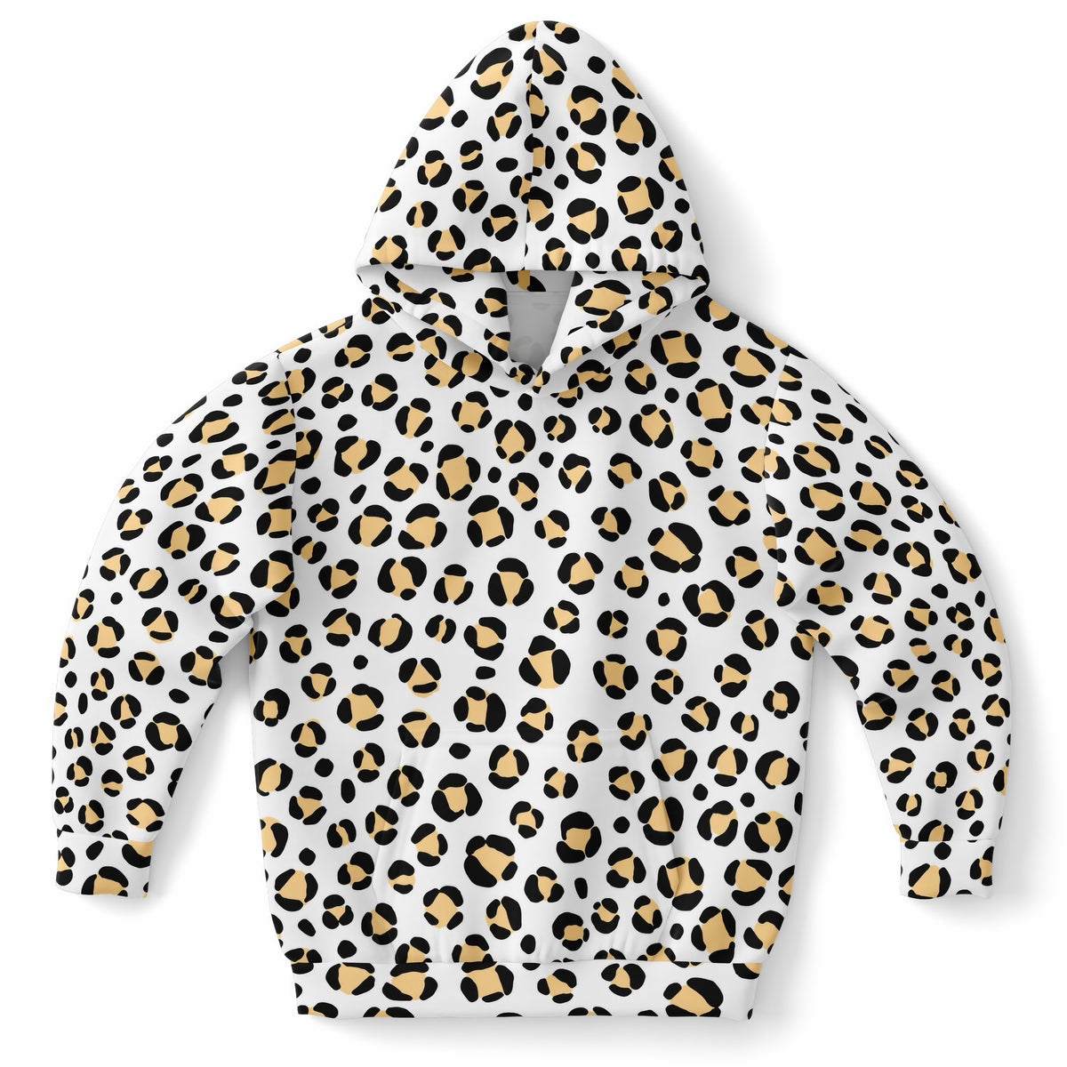 Girls Yellow Leopard Print Hoodie – Ultra Comfy & Stretchy, Cozy Fleece or Lightweight Sports Fabric, Double-Layer Hood & Kangaroo Pocket