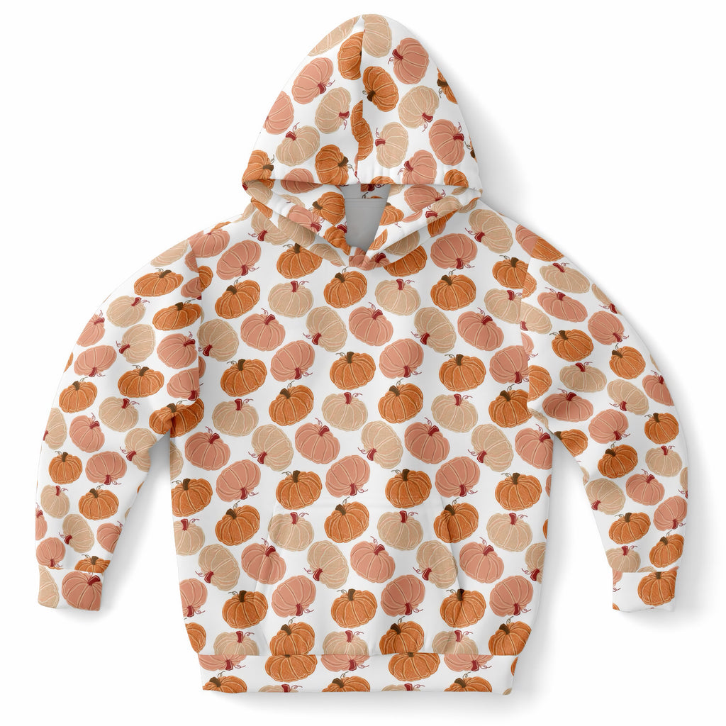 Kids Fall Pumpkin Hoodie – Ultra Comfy & Stretchy, Cozy Fleece or Lightweight Sports Fabric, Double-Layer Hood & Kangaroo Pocket