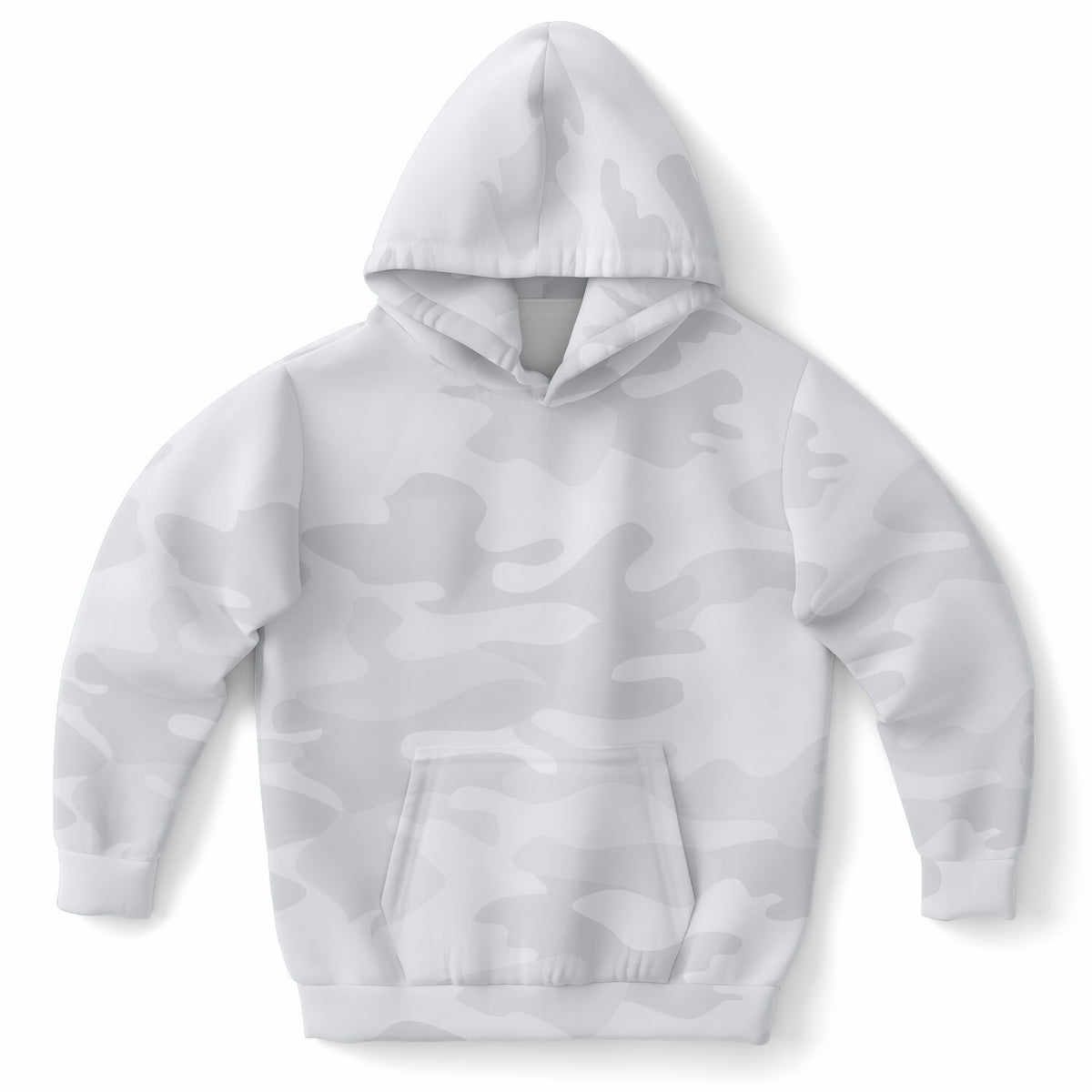 Kids White and Gray Camouflage Hoodie – Ultra Comfy & Stretchy, Cozy Fleece or Lightweight Sports Fabric, Double-Layer Hood & Kangaroo Pocket