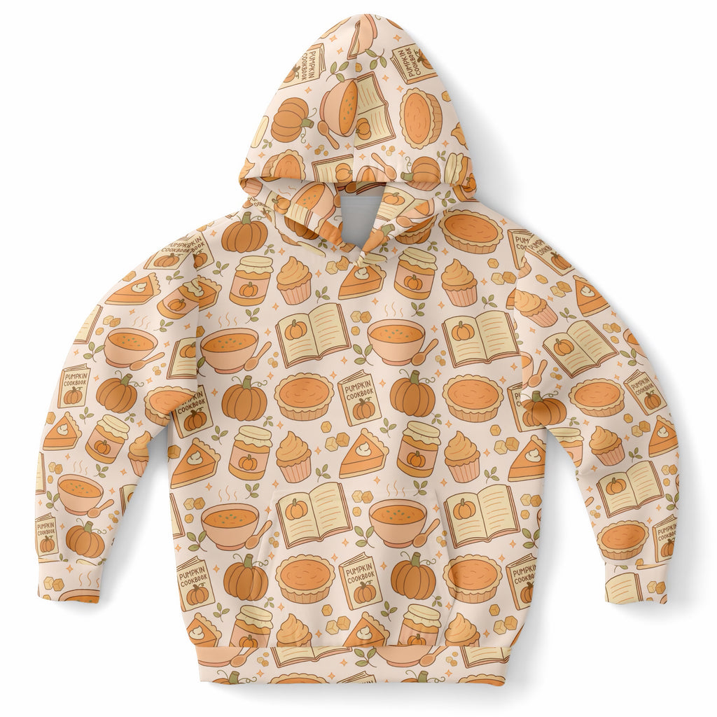 Kids Pumpkin Pie Themed Hoodie – Ultra Comfy & Stretchy, Cozy Fleece or Lightweight Sports Fabric, Double-Layer Hood & Kangaroo Pocket