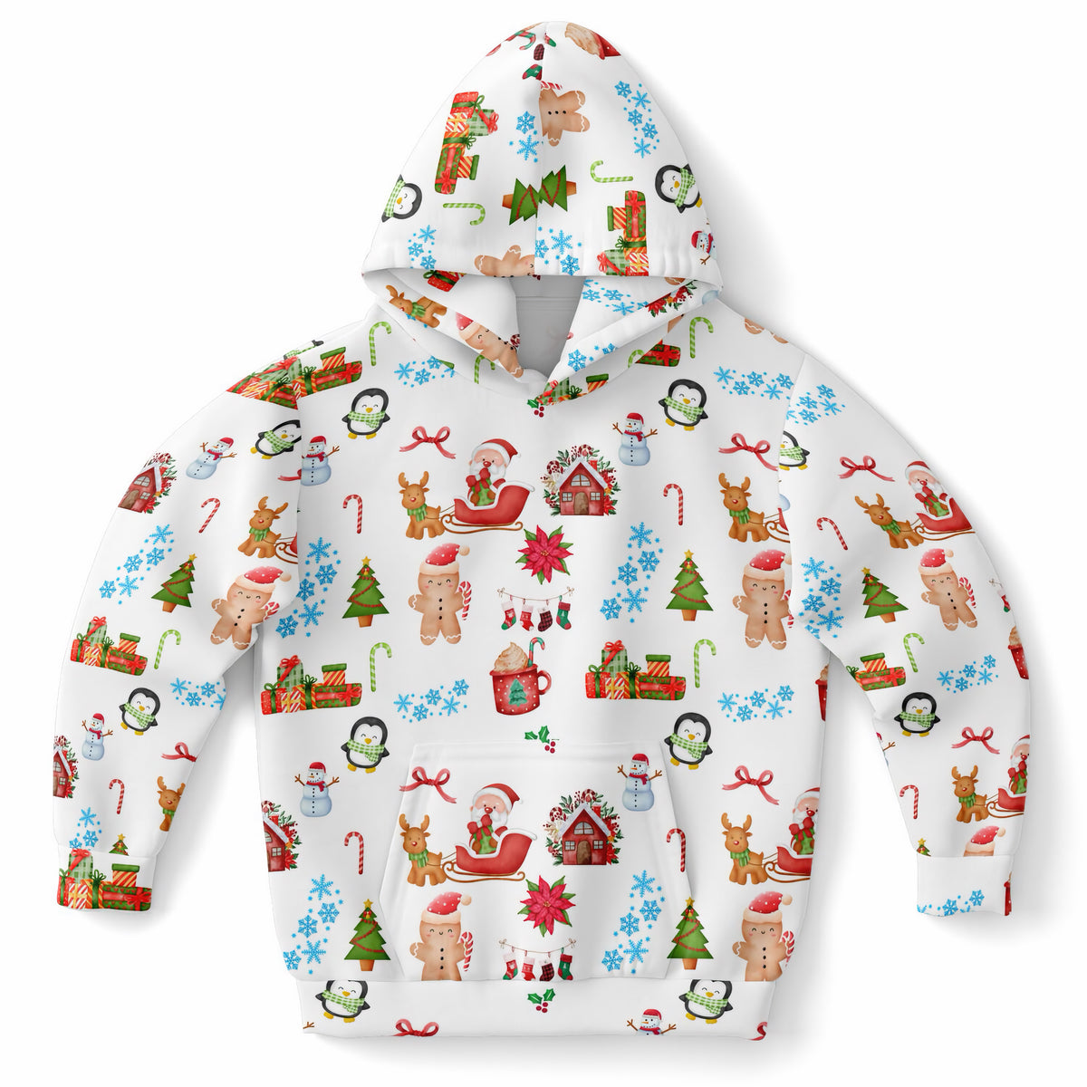 Kids Christmas Hoodie – Ultra Comfy & Stretchy, Cozy Fleece or Lightweight Sports Fabric, Double-Layer Hood & Kangaroo Pocket