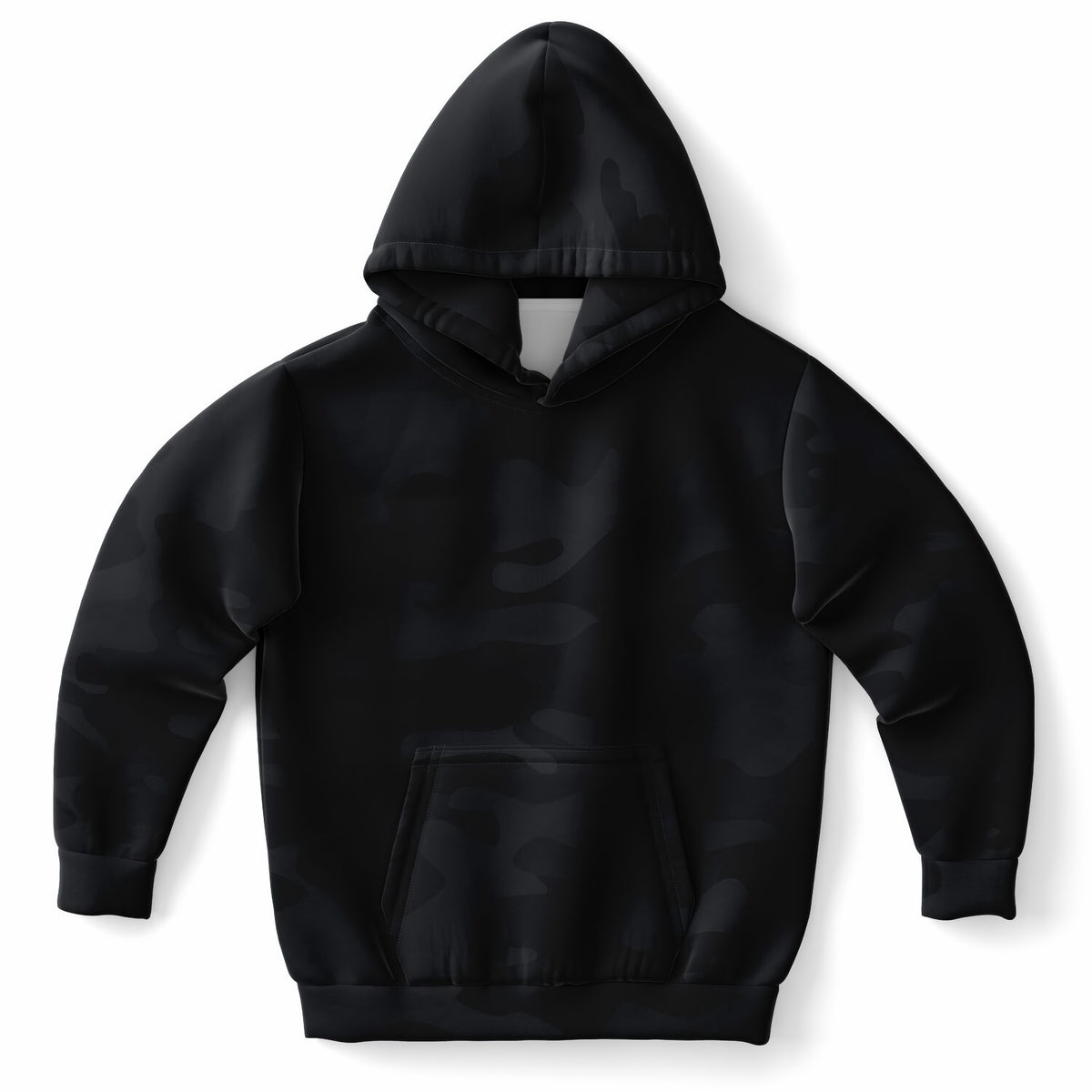 Kids Black Camouflage Hoodie – Ultra Comfy & Stretchy, Cozy Fleece or Lightweight Sports Fabric, Double-Layer Hood & Kangaroo Pocket