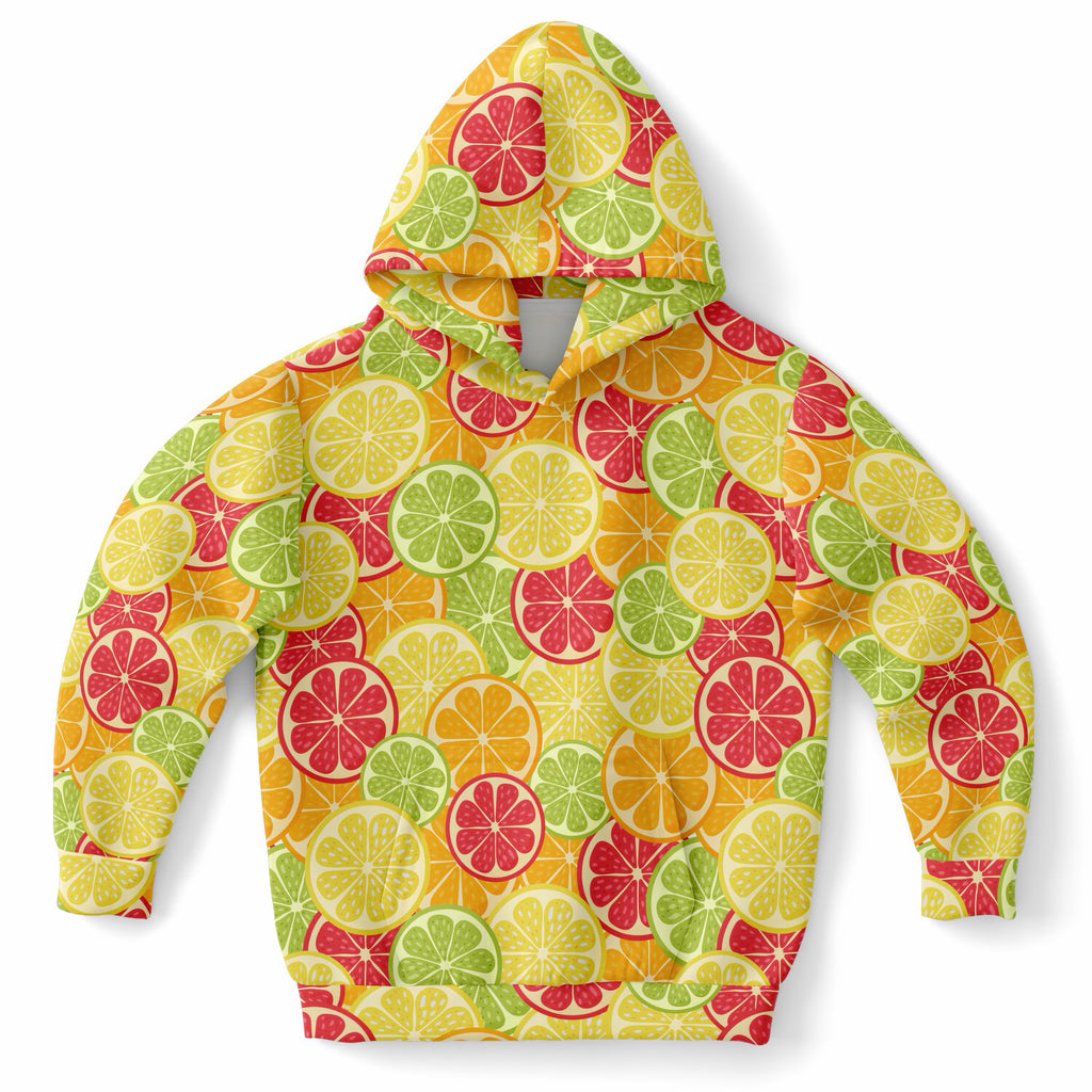 Kids Citrus Fruit Hoodie – Ultra Comfy & Stretchy, Cozy Fleece or Lightweight Sports Fabric, Double-Layer Hood & Kangaroo Pocket