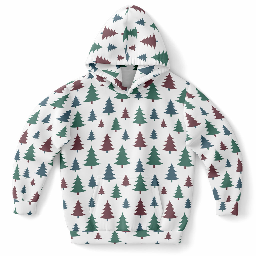 Kids Christmas Tree Hoodie – Ultra Comfy & Stretchy, Cozy Fleece or Lightweight Sports Fabric, Double-Layer Hood & Kangaroo Pocket