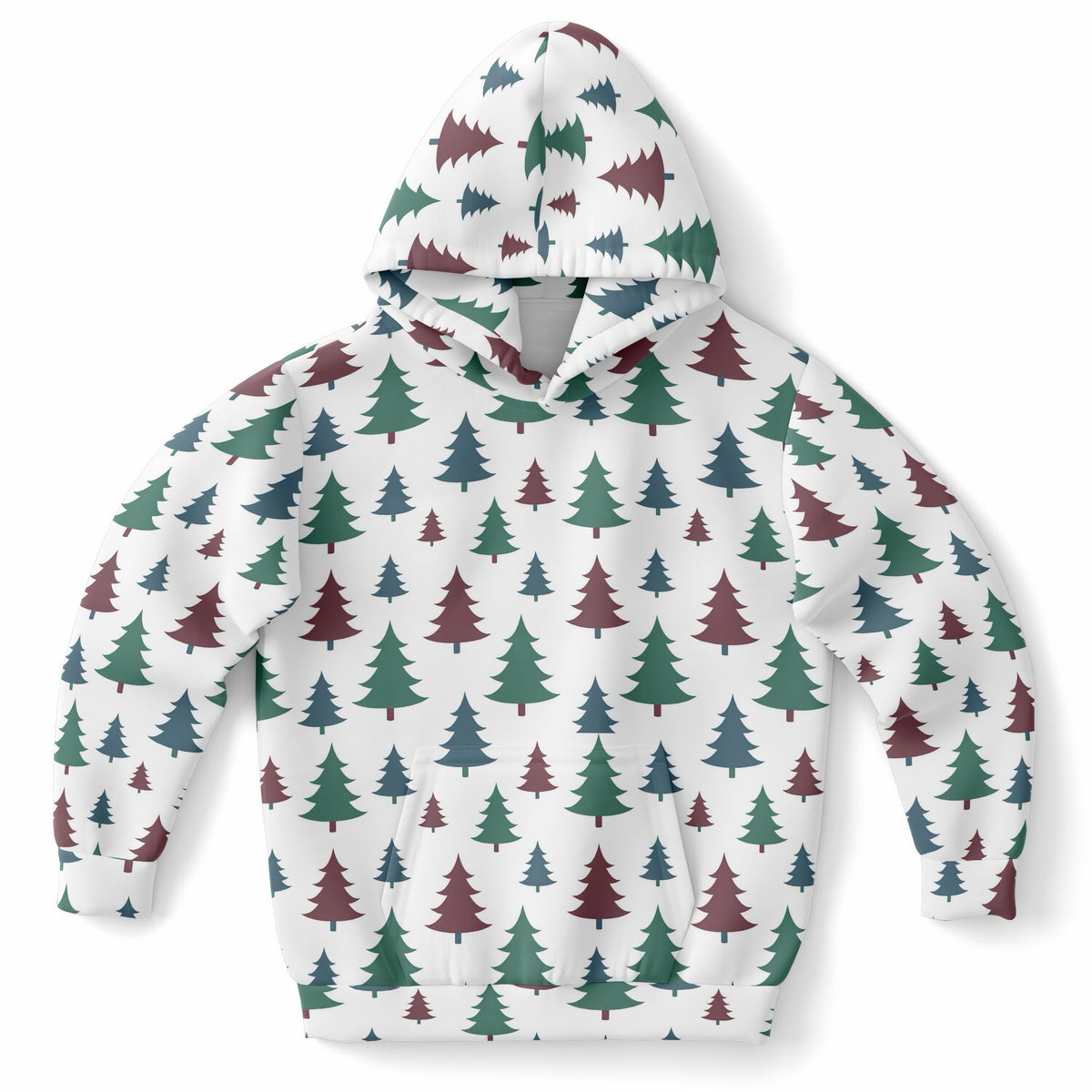 Kids Christmas Tree Hoodie – Ultra Comfy & Stretchy, Cozy Fleece or Lightweight Sports Fabric, Double-Layer Hood & Kangaroo Pocket