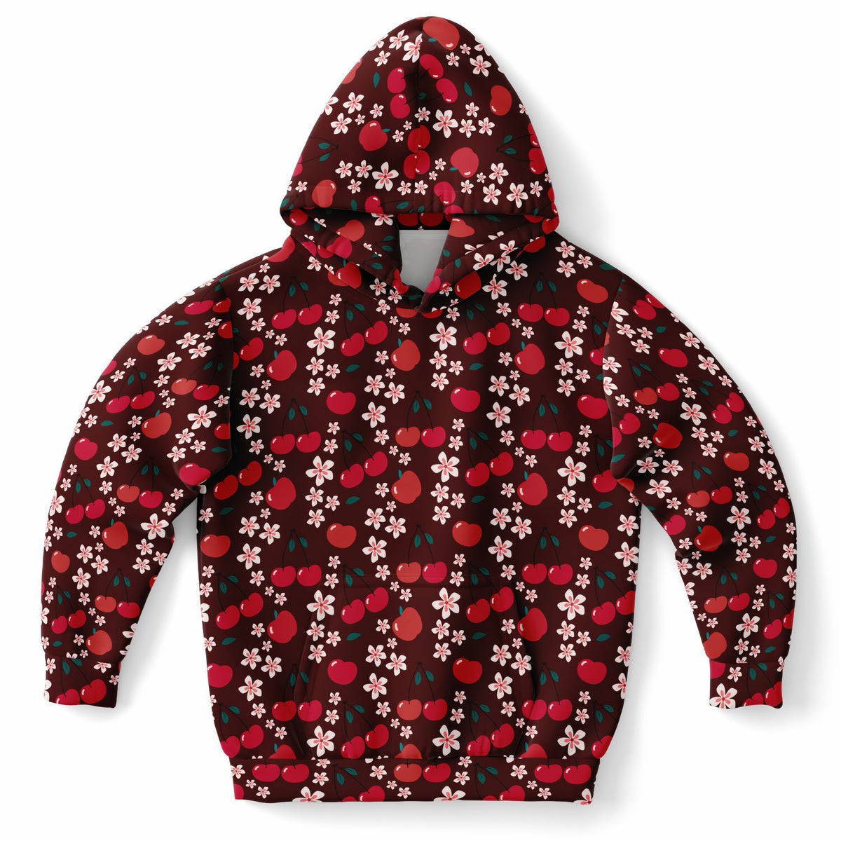 Girls Cherry Blossom Hoodie – Ultra Comfy & Stretchy, Cozy Fleece or Lightweight Sports Fabric, Double-Layer Hood & Kangaroo Pocket