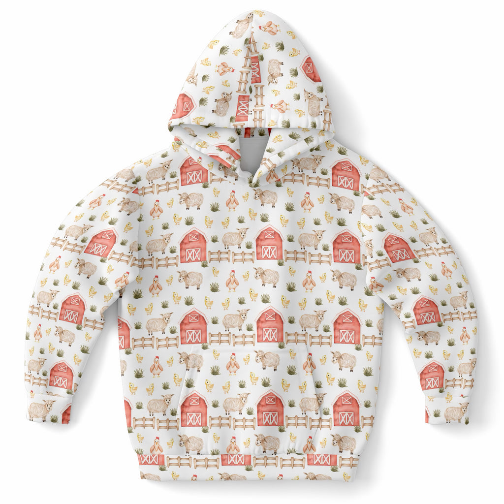 Kids Cute Farm Animal Hoodie – Ultra Comfy & Stretchy, Cozy Fleece or Lightweight Sports Fabric, Double-Layer Hood & Kangaroo Pocket