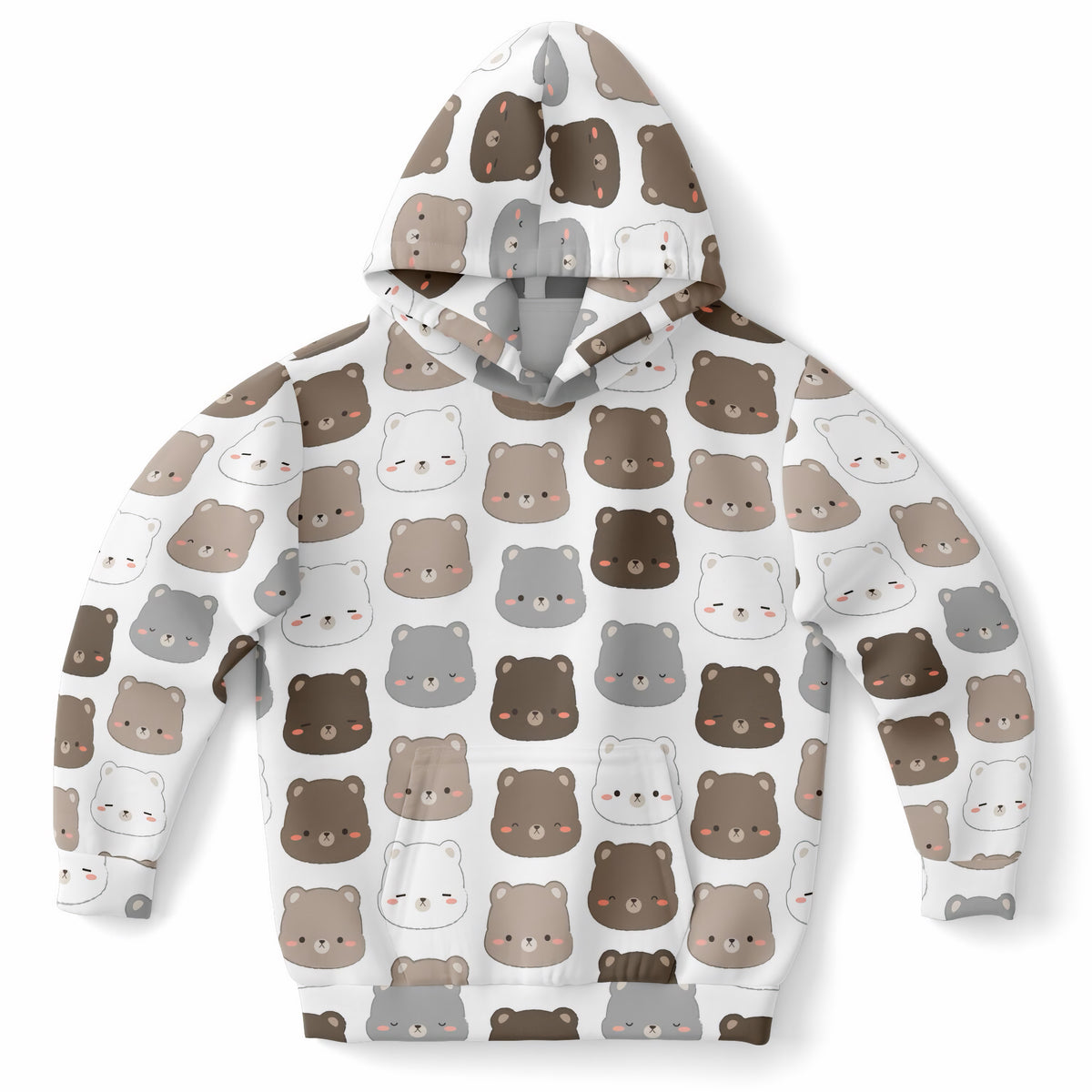 Kids Cute Bear Hoodie – Ultra Comfy & Stretchy, Cozy Fleece or Lightweight Sports Fabric, Double-Layer Hood & Kangaroo Pocket