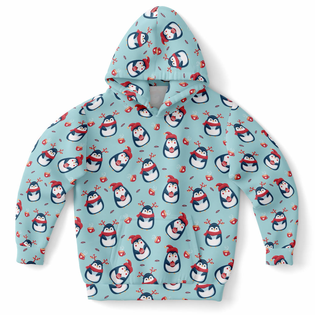 Kids Reindeer Penguin Hoodie – Ultra Comfy & Stretchy, Cozy Fleece or Lightweight Sports Fabric, Double-Layer Hood & Kangaroo Pocket
