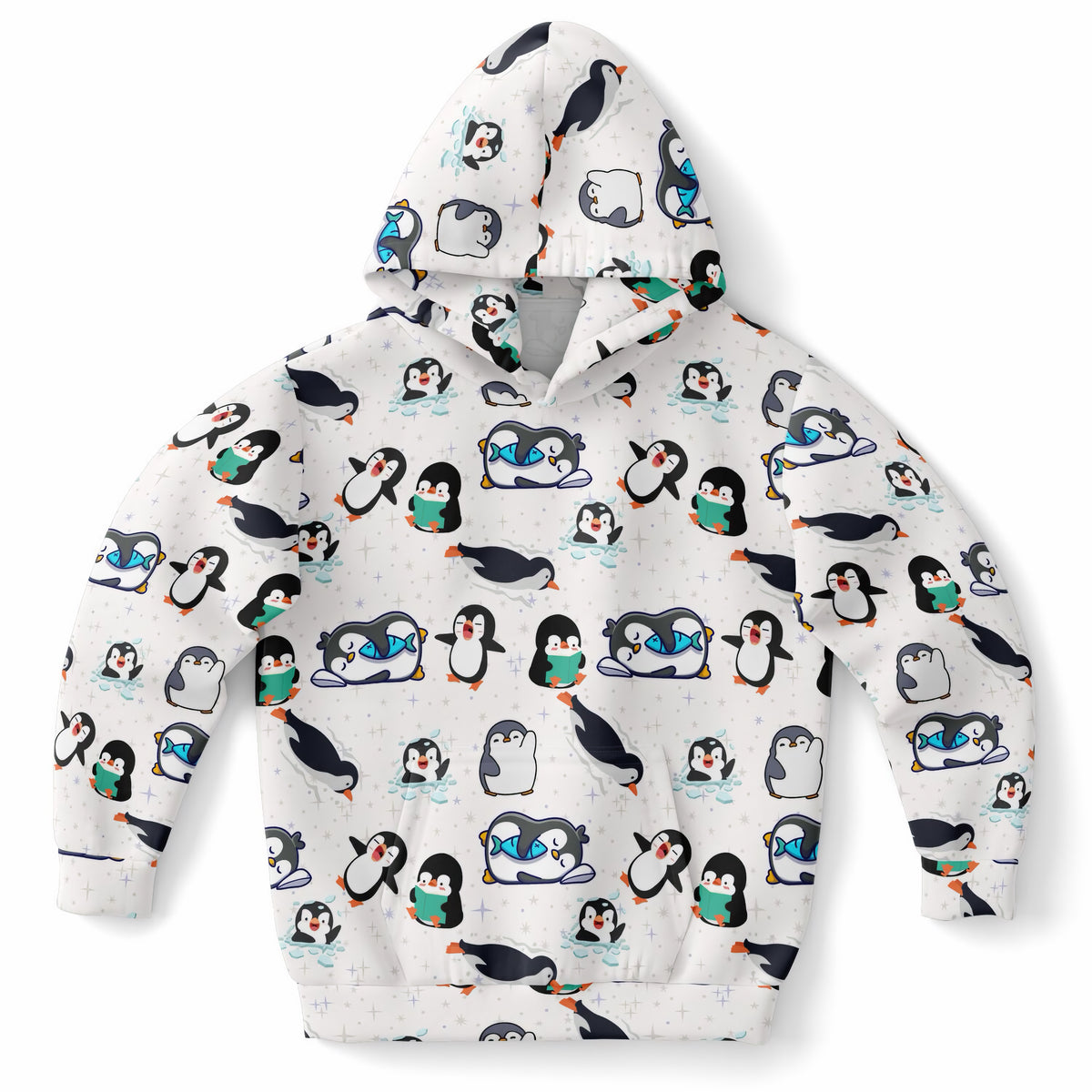 Kids Cute Penguin Hoodie – Ultra Comfy & Stretchy, Cozy Fleece or Lightweight Sports Fabric, Double-Layer Hood & Kangaroo Pocket