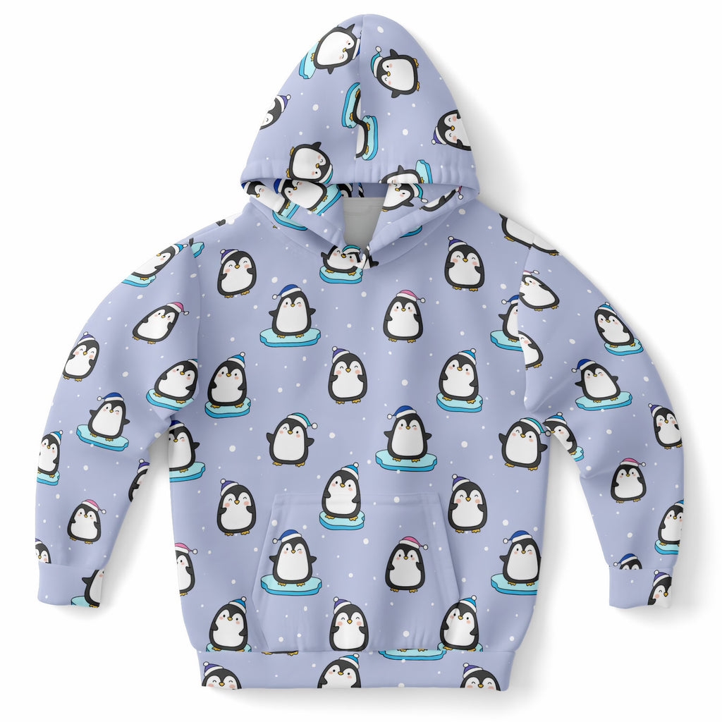 Kids Winter Penguin Hoodie – Ultra Comfy & Stretchy, Cozy Fleece or Lightweight Sports Fabric, Double-Layer Hood & Kangaroo Pocket