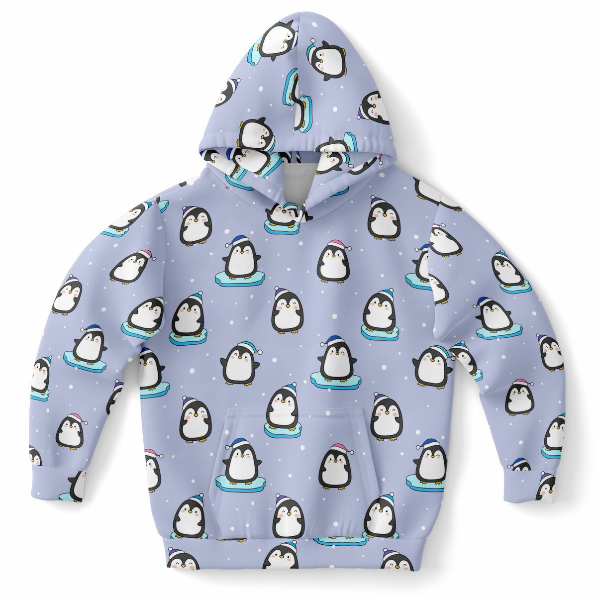 Kids Winter Penguin Hoodie – Ultra Comfy & Stretchy, Cozy Fleece or Lightweight Sports Fabric, Double-Layer Hood & Kangaroo Pocket