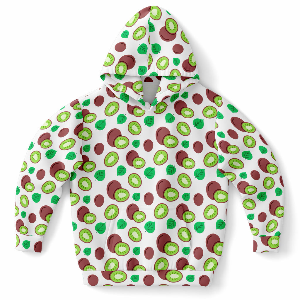 Kids Kiwi Fruit Hoodie – Ultra Comfy & Stretchy, Cozy Fleece or Lightweight Sports Fabric, Double-Layer Hood & Kangaroo Pocket