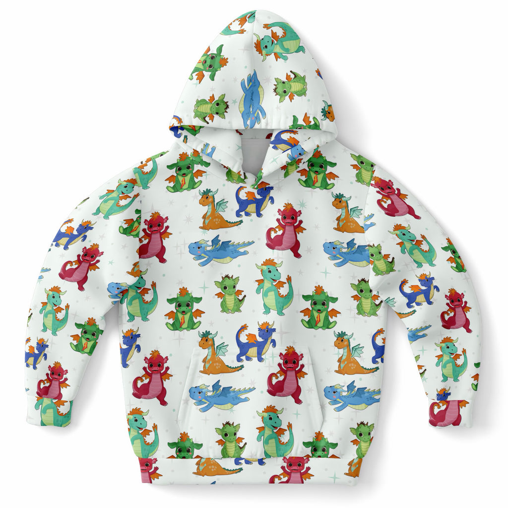 Kids Colorful Dragon Hoodie – Ultra Comfy & Stretchy, Cozy Fleece or Lightweight Sports Fabric, Double-Layer Hood & Kangaroo Pocket