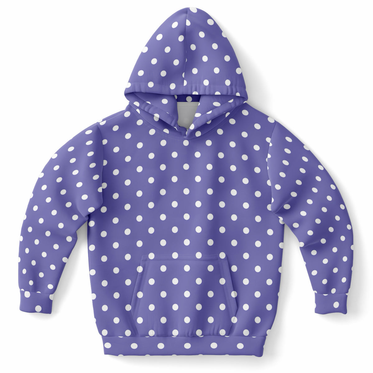 Girls Purple Polka Dot Hoodie – Ultra Comfy & Stretchy, Cozy Fleece or Lightweight Sports Fabric, Double-Layer Hood & Kangaroo Pocket