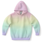 Girls Pastel Rainbow Hoodie – Cozy Cotton Fleece or Lightweight Sports Fabric