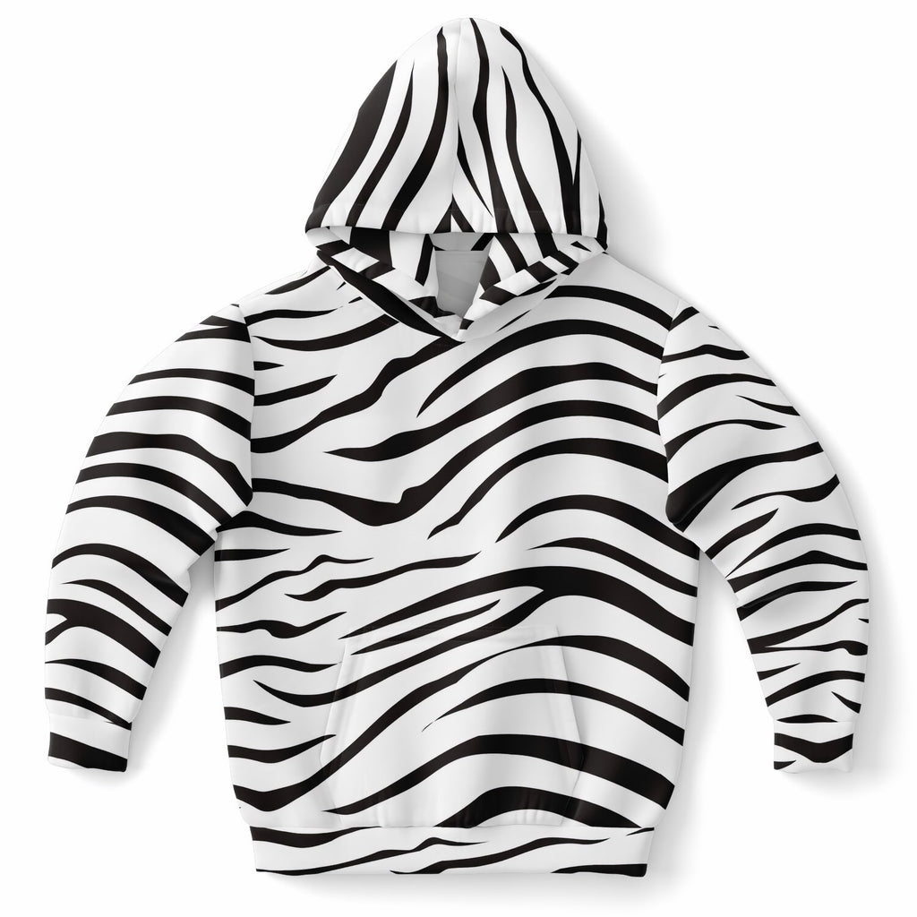 Kids Zebra Print Hoodie – Ultra Comfy & Stretchy, Cozy Fleece or Lightweight Sports Fabric, Double-Layer Hood & Kangaroo Pocket