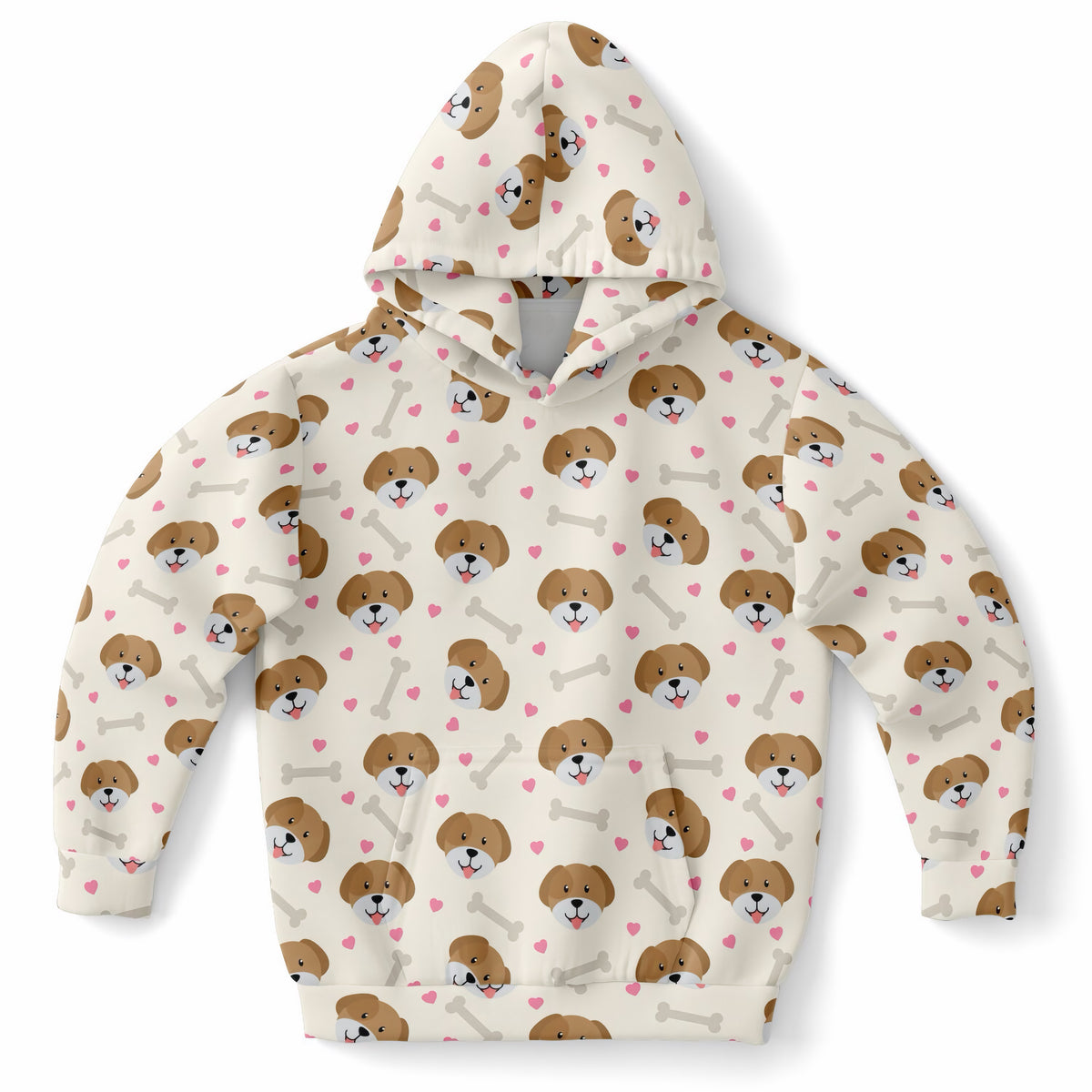 Girls Cute Puppy Dog Hoodie – Ultra Comfy & Stretchy, Cozy Fleece or Lightweight Sports Fabric, Double-Layer Hood & Kangaroo Pocket