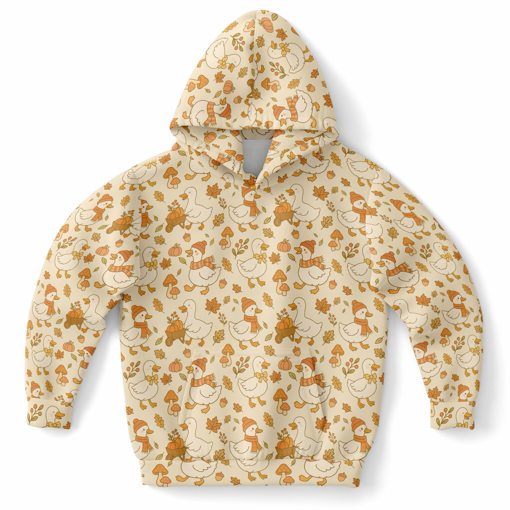 Kids Autumn Goose Hoodie – Ultra Comfy & Stretchy, Cozy Fleece or Lightweight Sports Fabric, Double-Layer Hood & Kangaroo Pocket