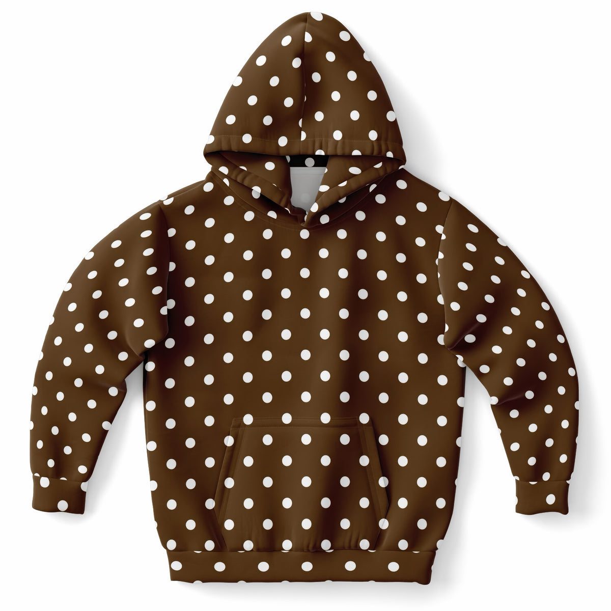 Kids Brown Polka Dot Hoodie – Ultra Comfy & Stretchy, Cozy Fleece or Lightweight Sports Fabric, Double-Layer Hood & Kangaroo Pocket