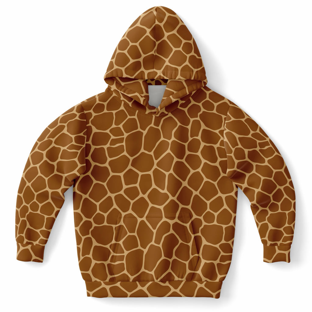 Kids Giraffe Print Hoodie – Ultra Comfy & Stretchy, Cozy Fleece or Lightweight Sports Fabric, Double-Layer Hood & Kangaroo Pocket