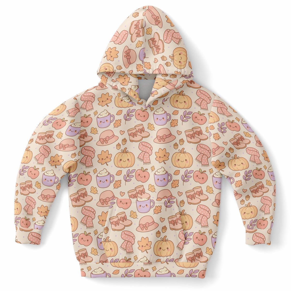 Girls Kawaii Fall Hoodie – Ultra Comfy & Stretchy, Cozy Fleece or Lightweight Sports Fabric, Double-Layer Hood & Kangaroo Pocket
