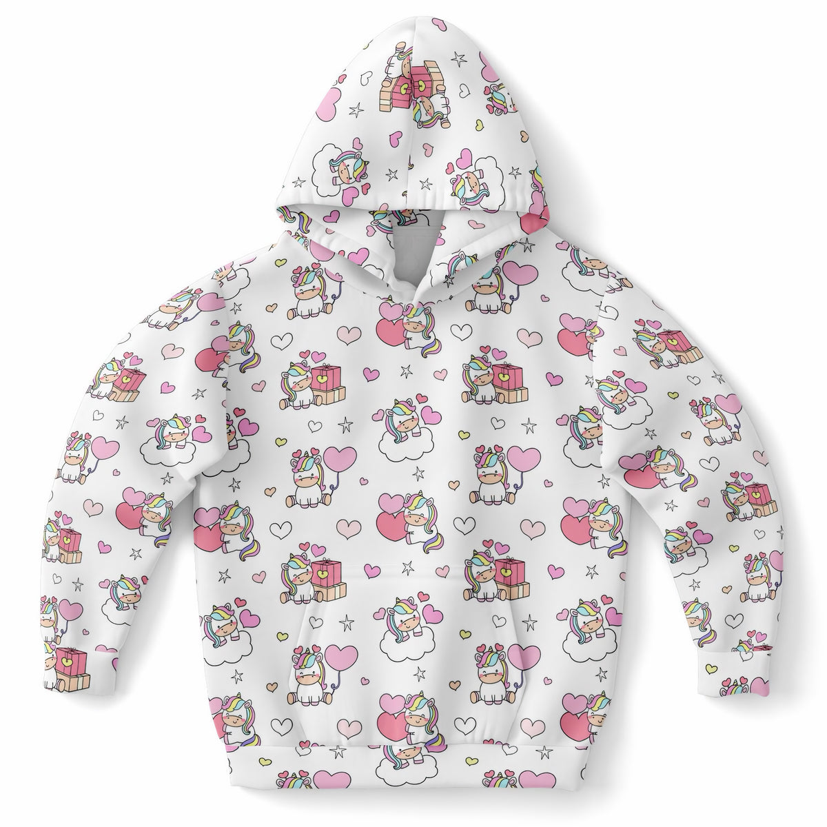 Girls Unicorn Birthday Hoodie – Ultra Comfy & Stretchy, Cozy Fleece or Lightweight Sports Fabric, Double-Layer Hood & Kangaroo Pocket