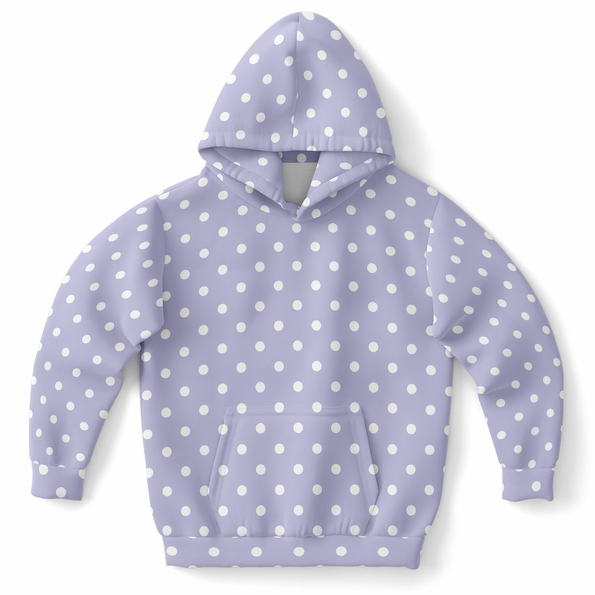 Girls Light Purple Polka Dot Hoodie – Ultra Comfy & Stretchy, Cozy Fleece or Lightweight Sports Fabric, Double-Layer Hood & Kangaroo Pocket